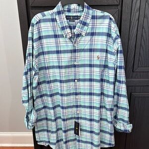 Polo by Ralph Lauren Men's Blue Plaid Shirt